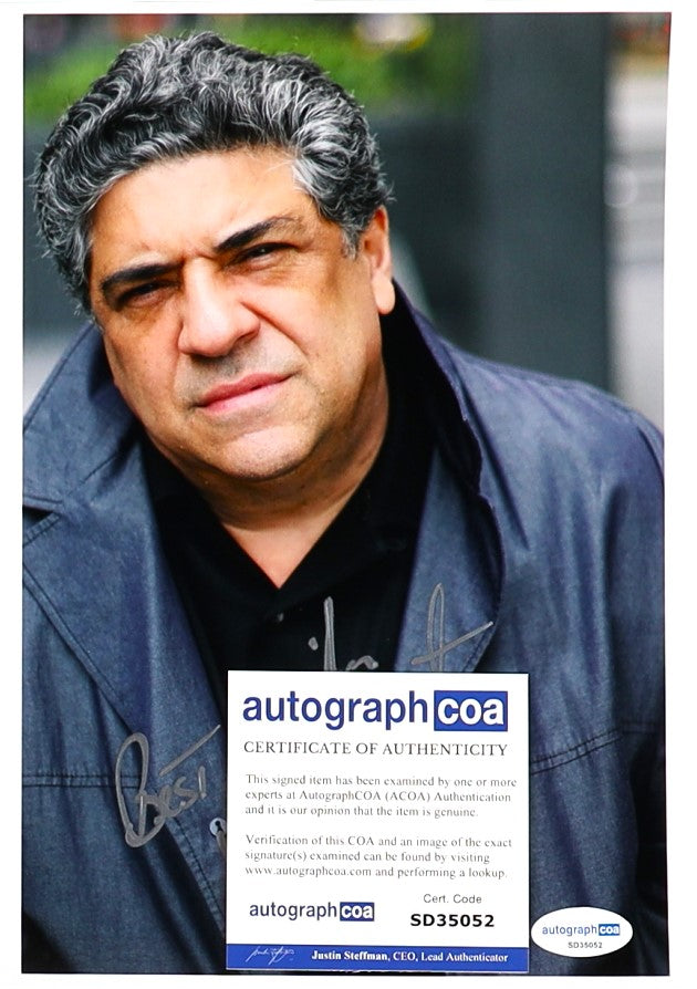 Vincent Pastore (Portrayed Salvatore Big Pussy Bonpensiero on The Sopranos) Signed 8x10 Photo Inscribed Best Wishes (ACOA)