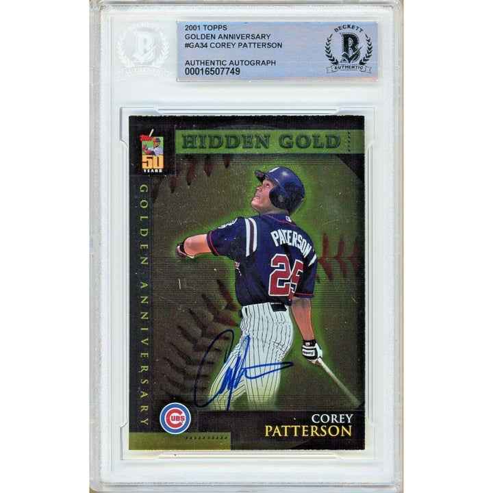 Corey Patterson Chicago Cubs Signed 2001 Topps Golden Anniversary BAS Auth Auto Slab
