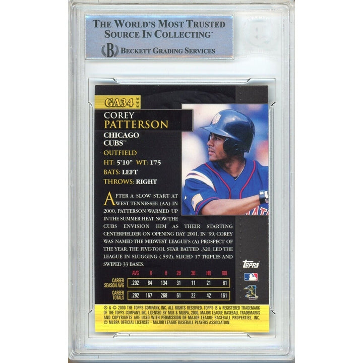 Corey Patterson Chicago Cubs Signed 2001 Topps Golden Anniversary BAS Auth Auto Slab