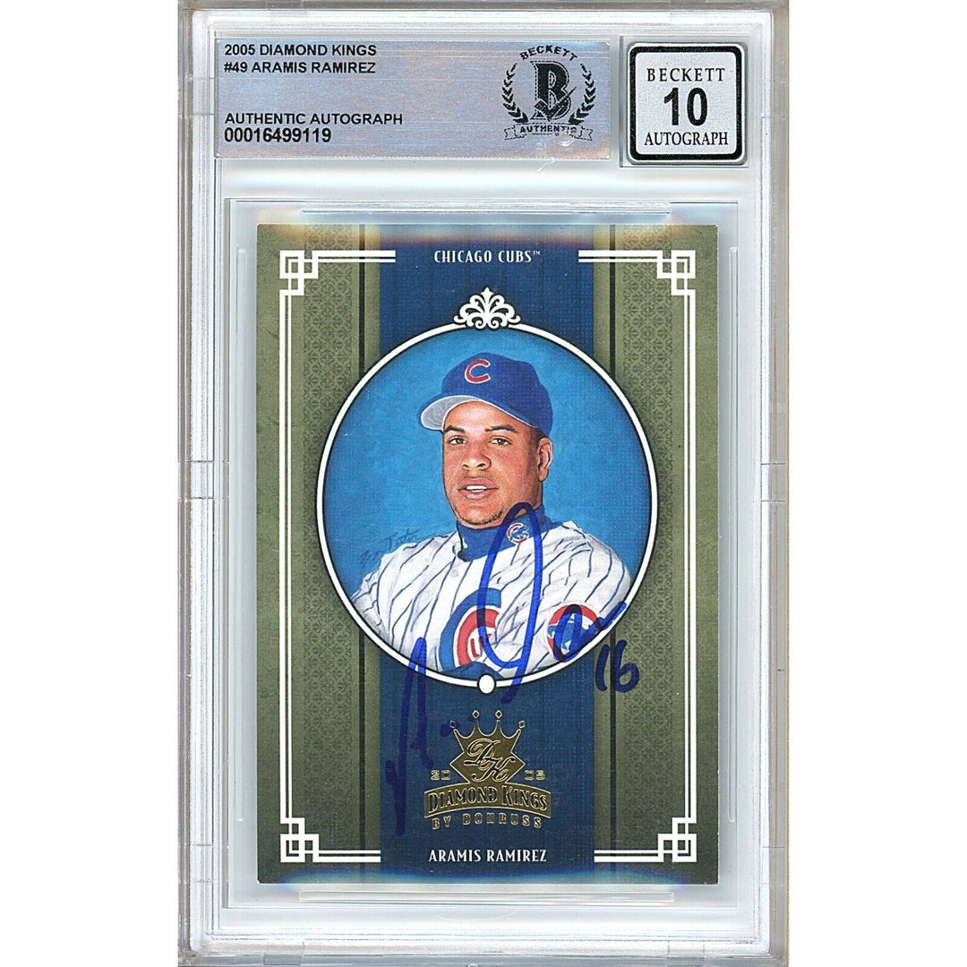 Aramis Ramirez Chicago Cubs Signed 2005 Diamond Kings BGS Auto 10 Graded Slab