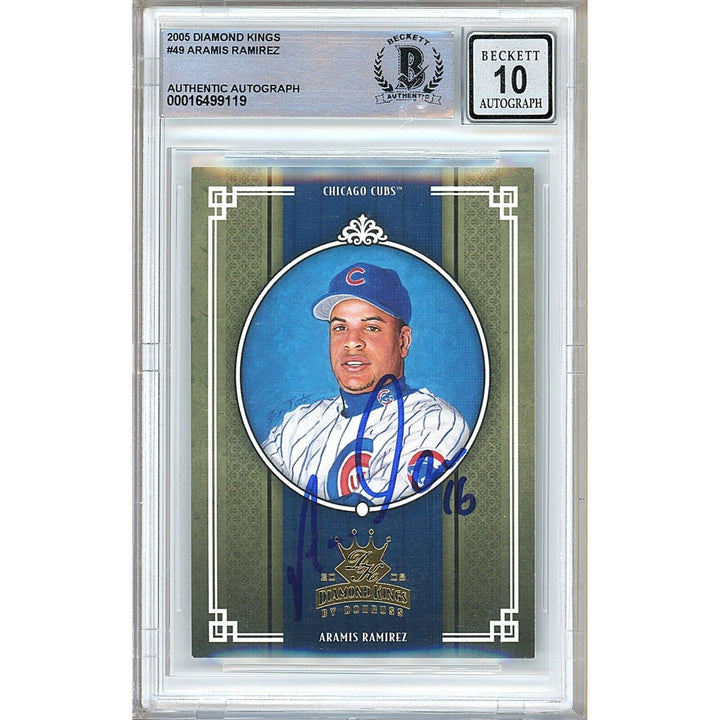 Aramis Ramirez Chicago Cubs Signed 2005 Diamond Kings BGS Auto 10 Graded Slab