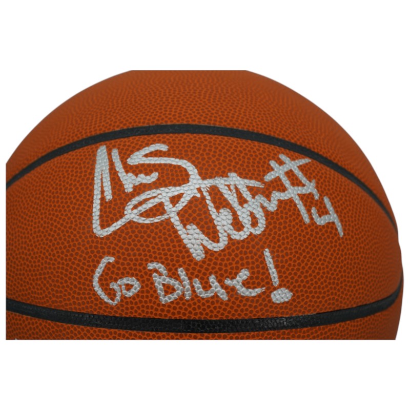 Chris Webber University of Michigan Autographed Inscribed Go Blue! Wilson NCAA Basketball CX Auth