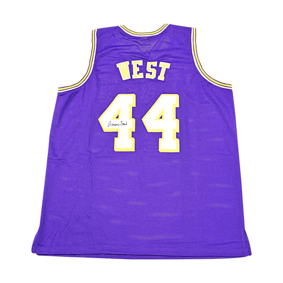 Jerry West Los Angeles Lakers Autographed Purple Custom Jersey JSA COA