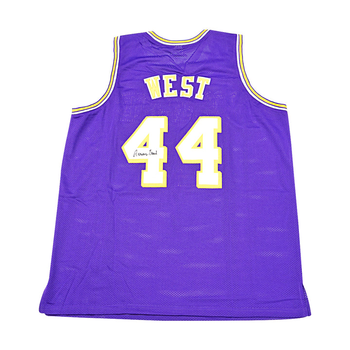 Jerry West Los Angeles Lakers Autographed Purple Custom Jersey JSA COA