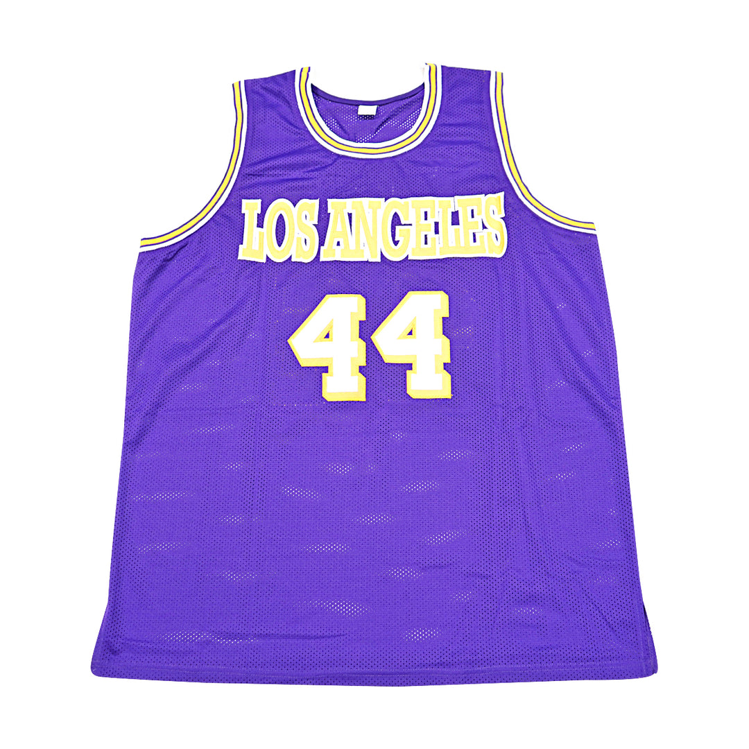 Jerry West Los Angeles Lakers Autographed Purple Custom Jersey JSA COA