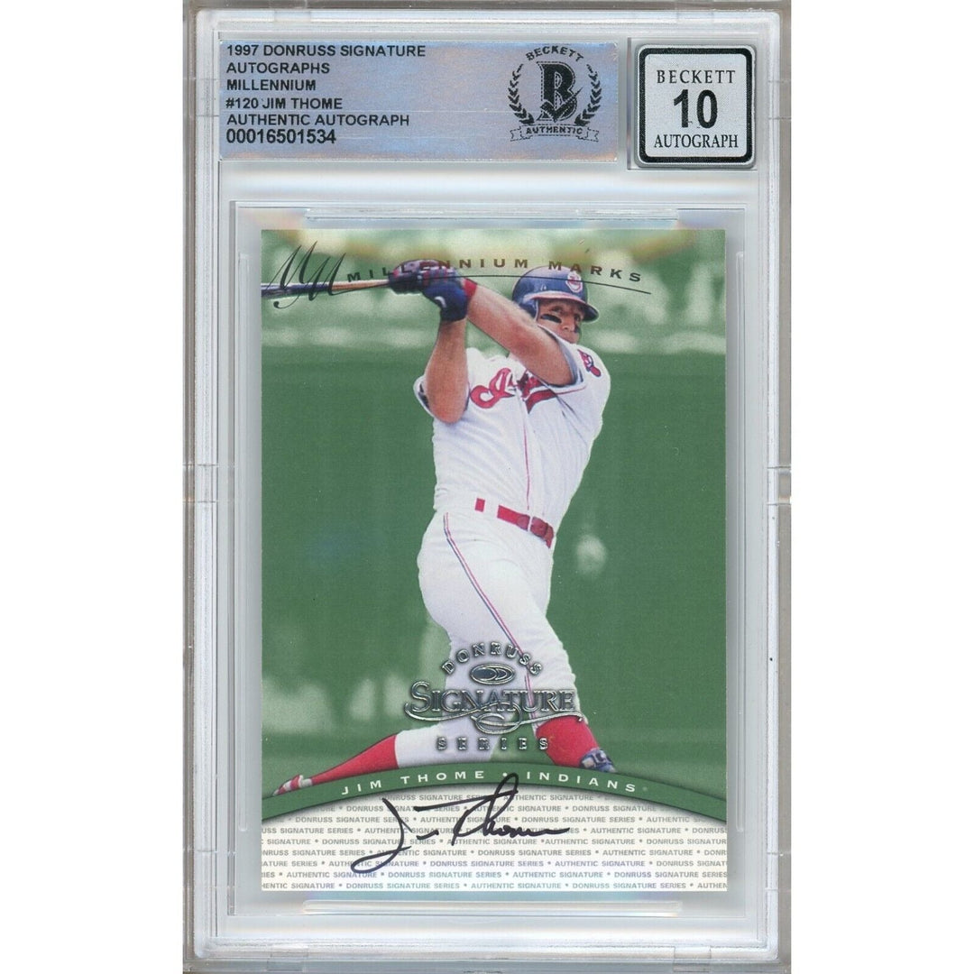Jim Thome Cleveland Indians Signed 1997 Donruss Sig Series Card BGS Auto 10 Graded