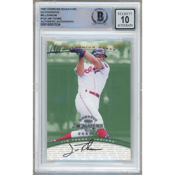 Jim Thome Cleveland Indians Signed 1997 Donruss Sig Series Card BGS Auto 10 Graded