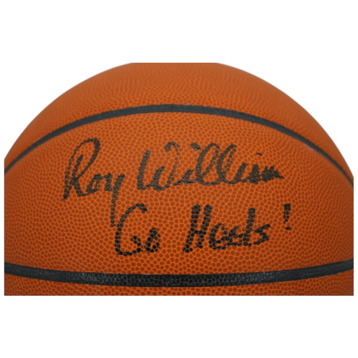 Roy Williams University of North Carolina Autographed Inscribed Go Heels! Wilson NCAA Basketball CX Auth