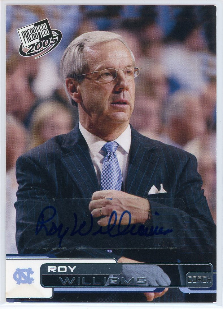 2005 Press Pass Roy Williams North Carolina Card Signed Sticker Auto Slightly Damaged