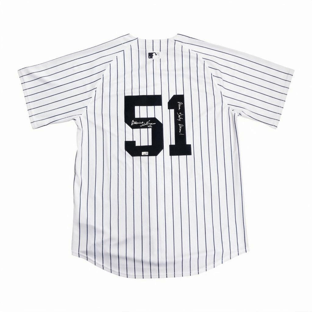Bernie Williams New York Yankees Autographed Inscribed Bern Baby Bern Nike Replica Jersey CX Auth