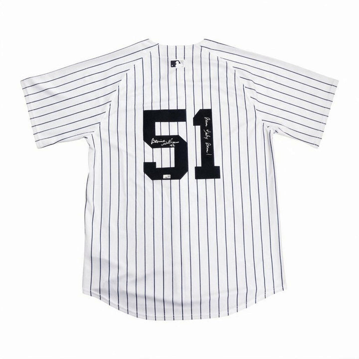 Bernie Williams New York Yankees Autographed Inscribed Bern Baby Bern Nike Replica Jersey CX Auth