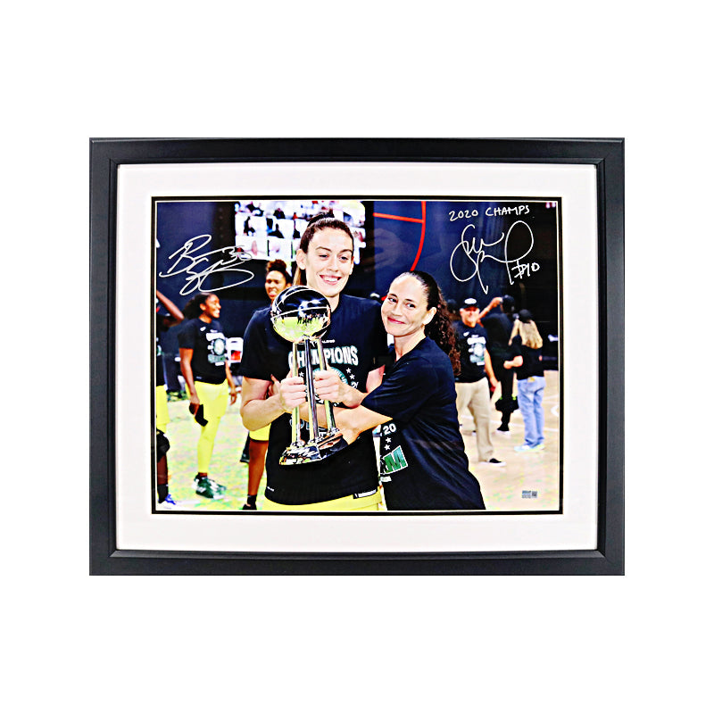 Breanna Stewart & Sue Bird Seattle Storm Dual Signed Autographed Inscribed Framed 16x20 Photo (CX Auth)