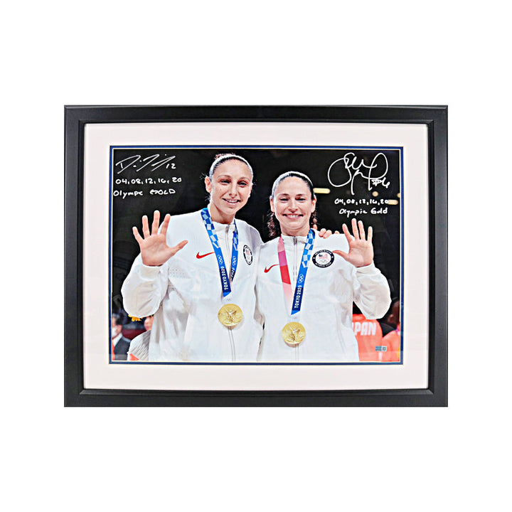 Diana Taurasi & Sue Bird Team USA Dual Signed Autographed Framed 16x20 Photo (CX Auth)