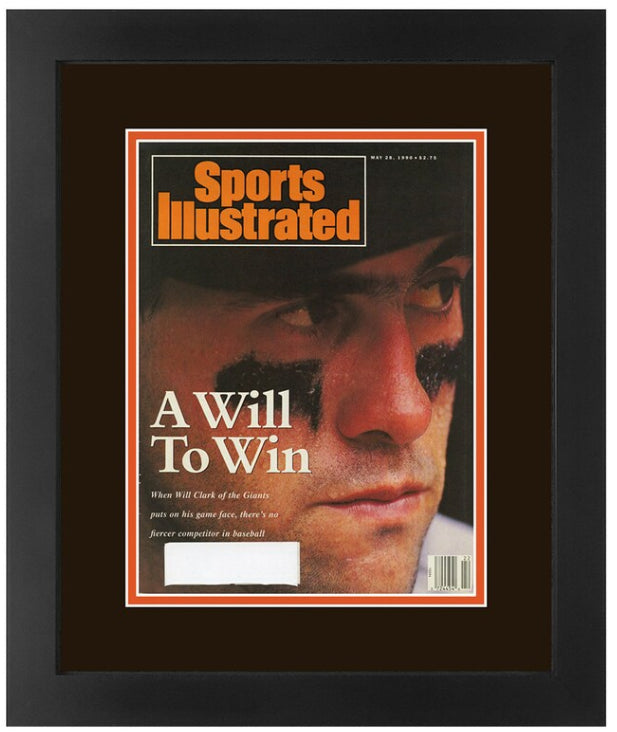 Will Clark San Francisco Giants Vintage Sports Illustrated Magazine May 28, 1990 Original Issue Professionally Matted with Team Colors and Framed 14.25  x 17