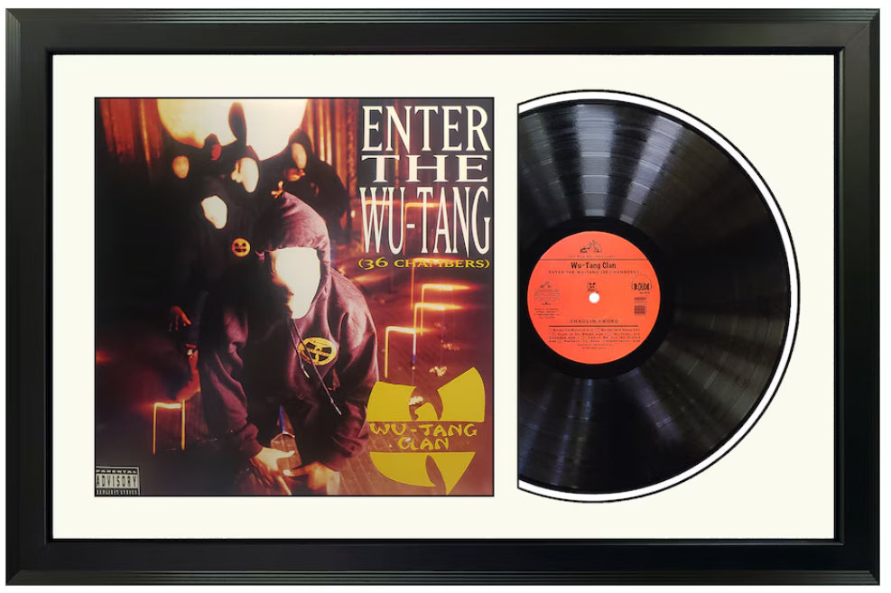 Wu-Tang Clan Enter The Wu-Tang (36 Chambers) Genuine Vinyl Record & Cover Professionally Framed 17.5  X 26.5  Wall Display With A White Mat