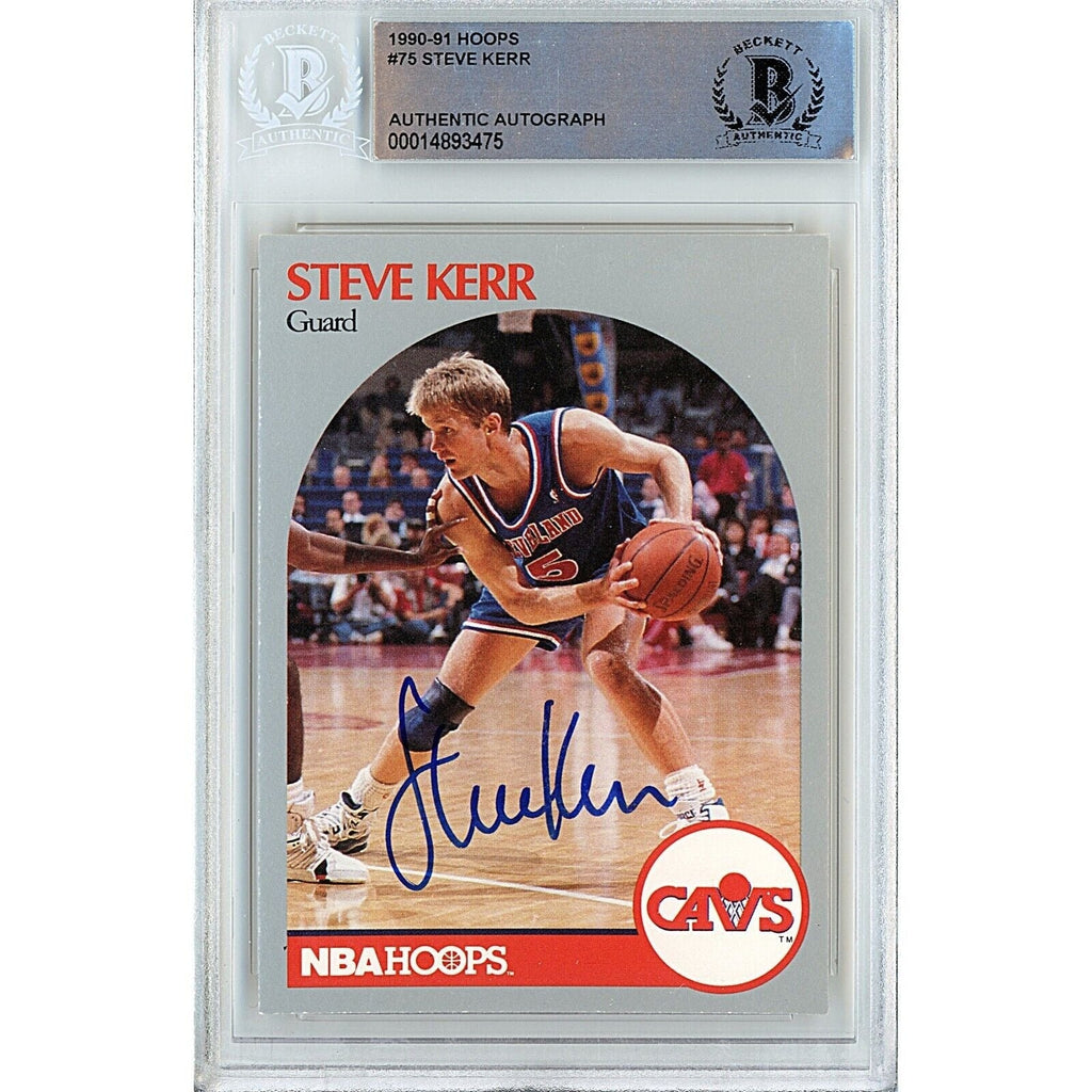 Steve Kerr Cleveland Cavaliers Signed 1990-91 NBA Hoops Card