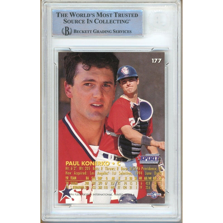 Paul Konerko Los Angeles Dodgers Signed 1996 Fleer Excel Baseball Card Beckett Auth Auto