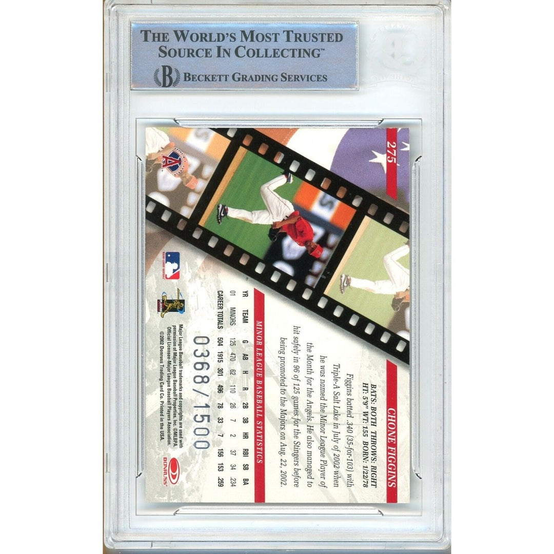 Chone Figgins Los Angeles Angels Signed 2002 Studio Rookies Card Beckett Auth Auto Slab