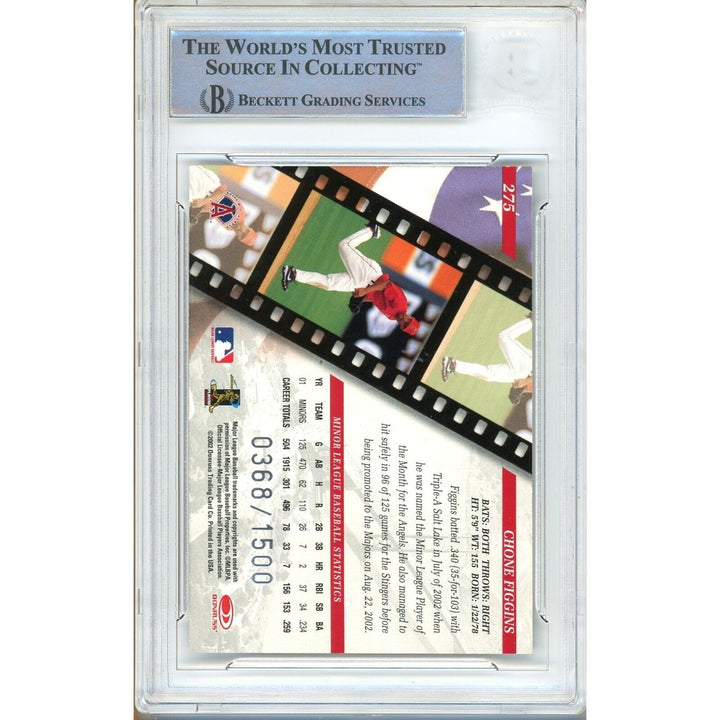 Chone Figgins Los Angeles Angels Signed 2002 Studio Rookies Card Beckett Auth Auto Slab