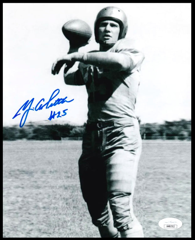 Y.A. Tittle New York Giants and Hall of Famer Signed LSU Tigers Vintage 8x10 B&W Photo (JSA COA)