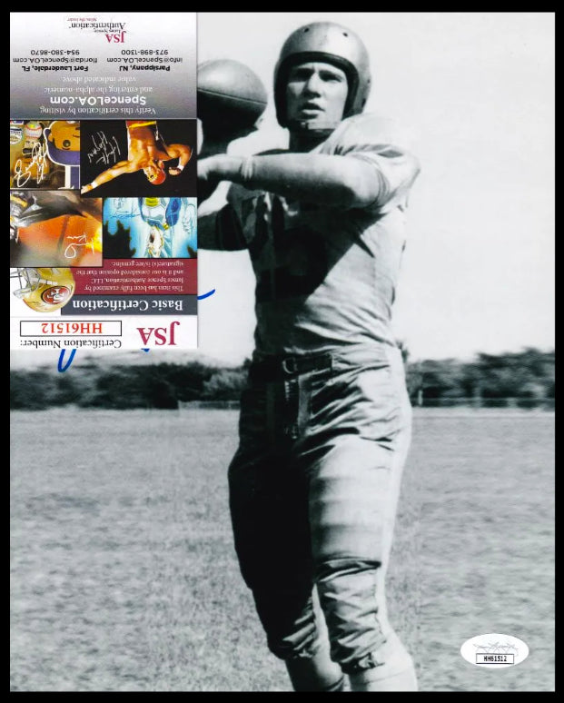 Y.A. Tittle New York Giants and Hall of Famer Signed LSU Tigers Vintage 8x10 B&W Photo (JSA COA)