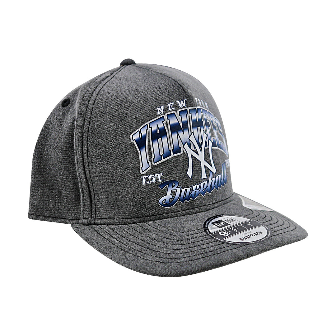 New York Yankees New Era Baseball Hat Cap 9FIFTY A-Frame Golfer Washed Gray Snapback