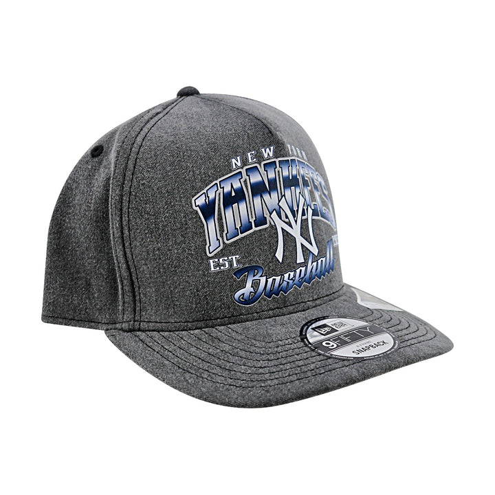 New York Yankees New Era Baseball Hat Cap 9FIFTY A-Frame Golfer Washed Gray Snapback