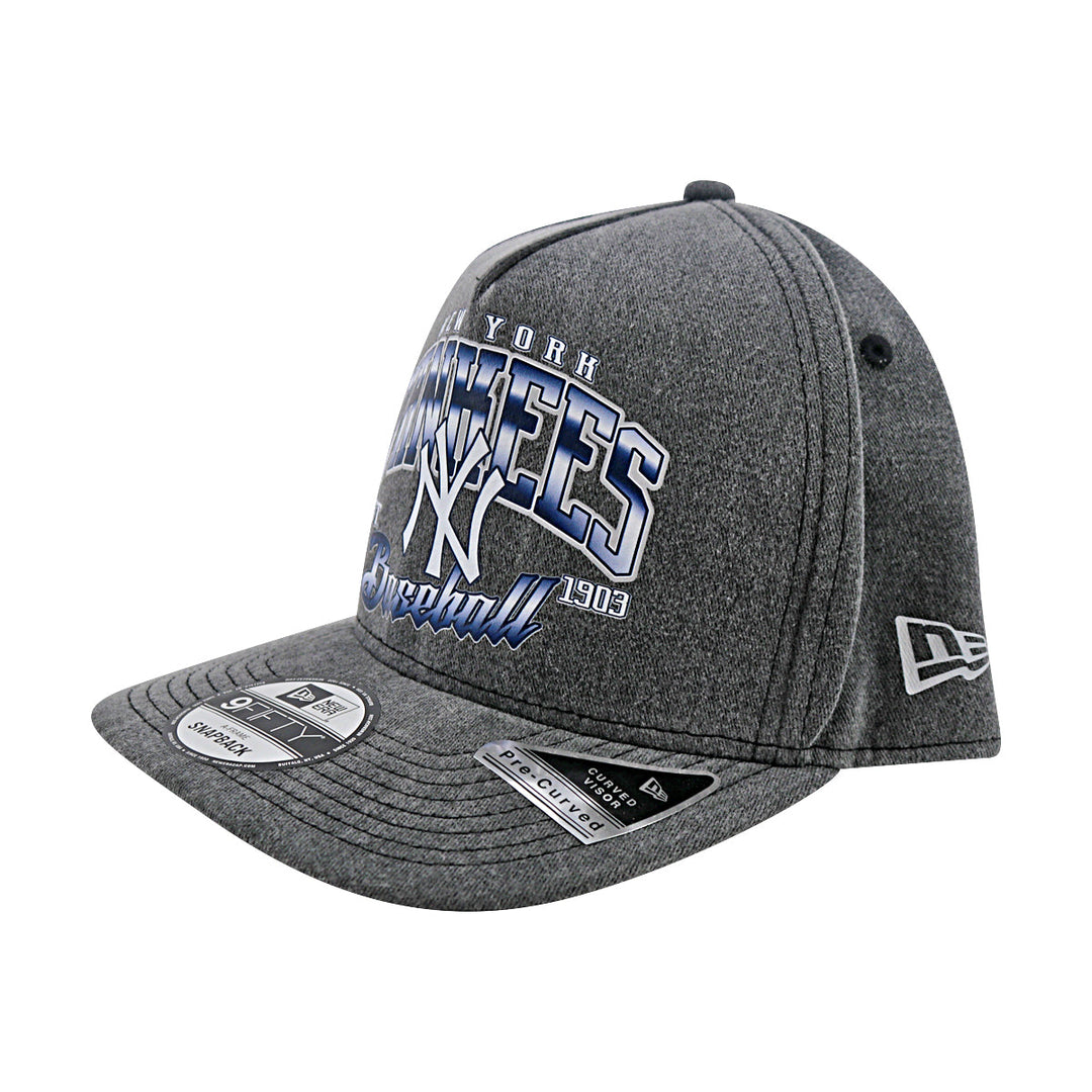 New York Yankees New Era Baseball Hat Cap 9FIFTY A-Frame Golfer Washed Gray Snapback