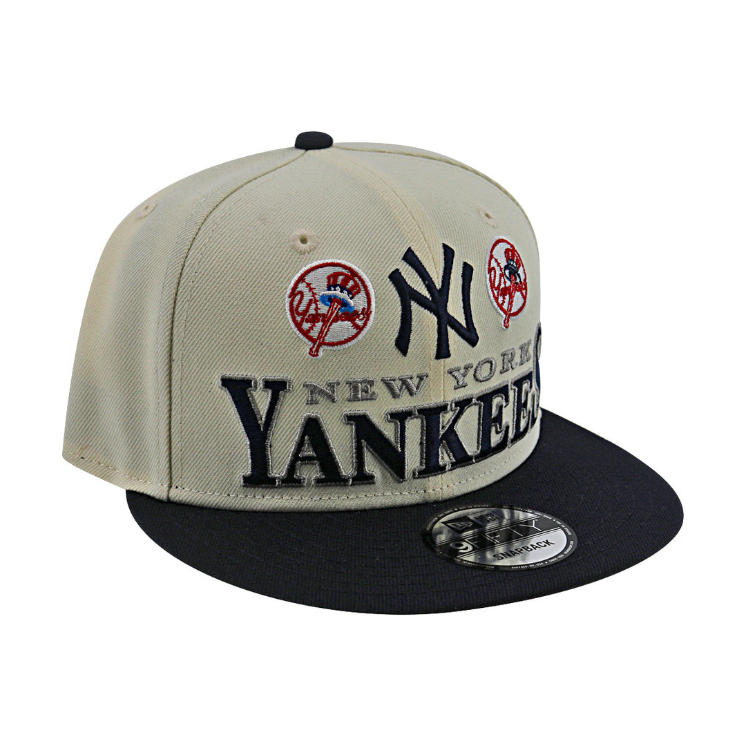 New York Yankees New Era Baseball Hat Cap 9FIFTY Snapback Archive Neyyan Cream Navy