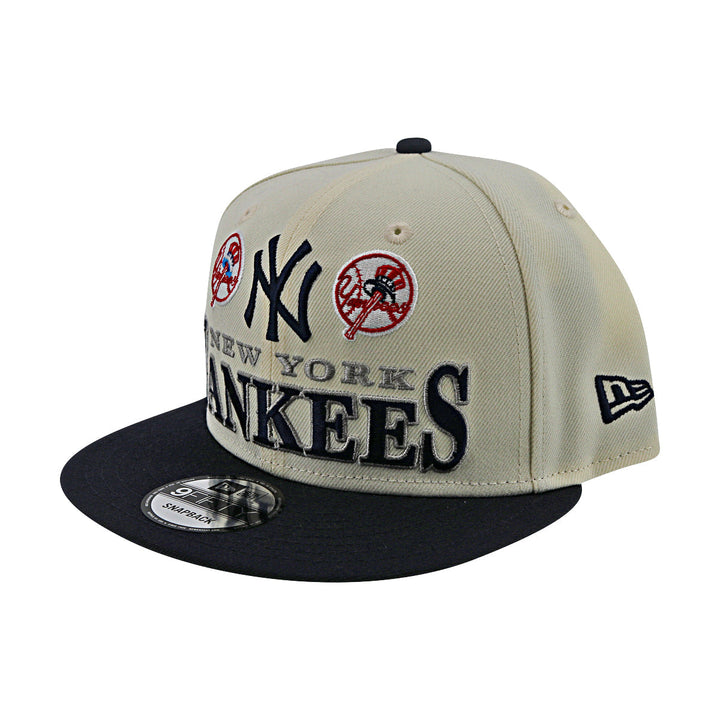 New York Yankees New Era Baseball Hat Cap 9FIFTY Snapback Archive Neyyan Cream Navy