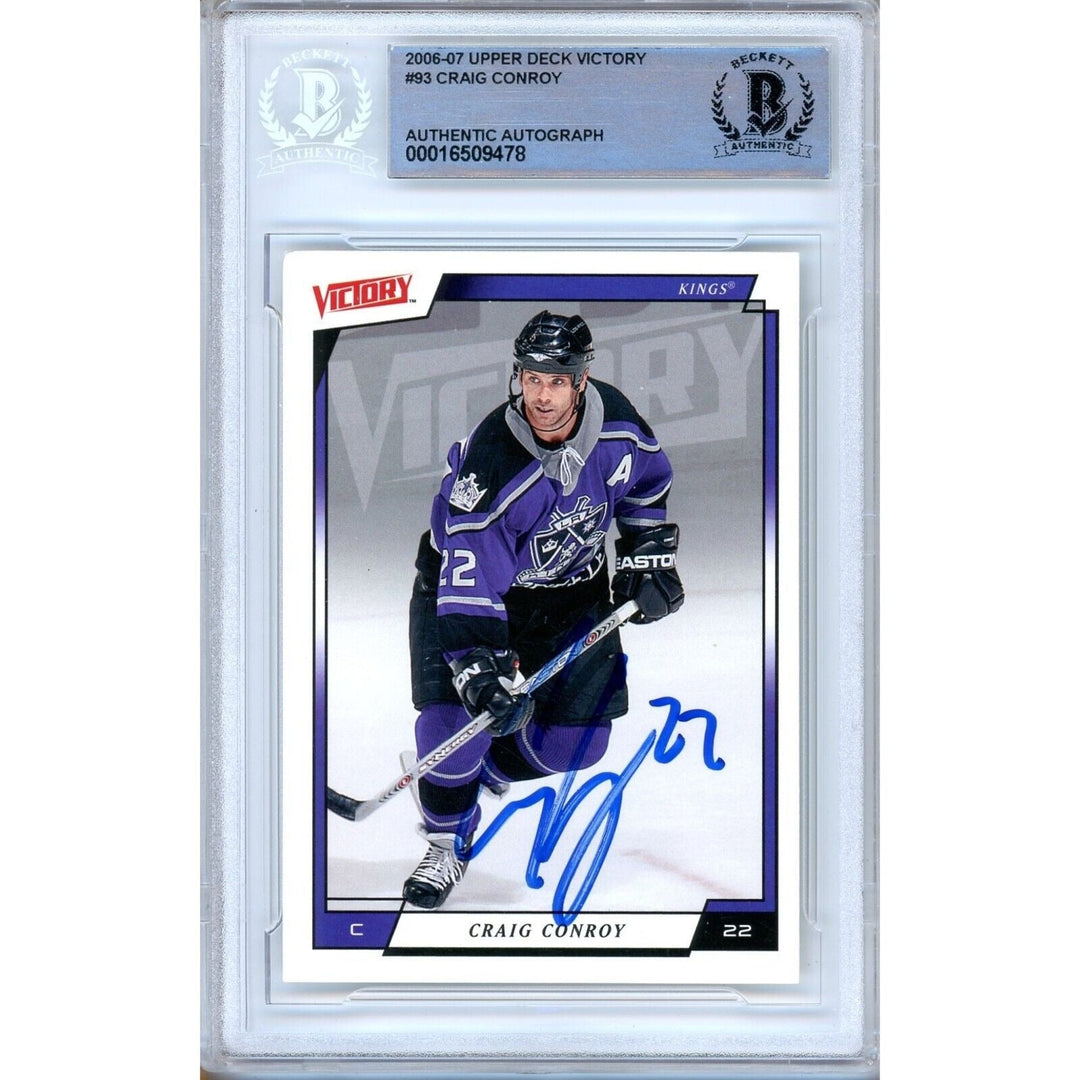 Craig Conroy Los Angeles Kings Signed 2006 Upper Deck Victory Card BAS Auth Auto Slab