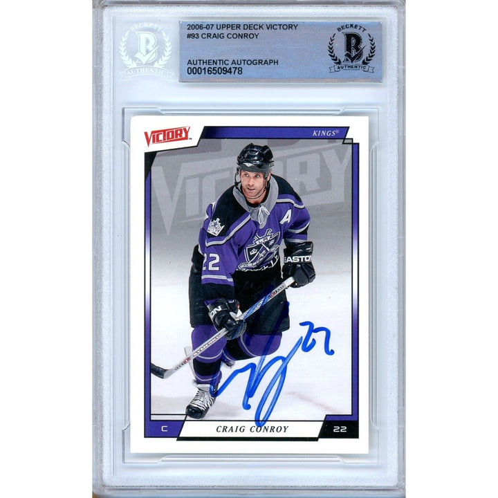 Craig Conroy Los Angeles Kings Signed 2006 Upper Deck Victory Card BAS Auth Auto Slab