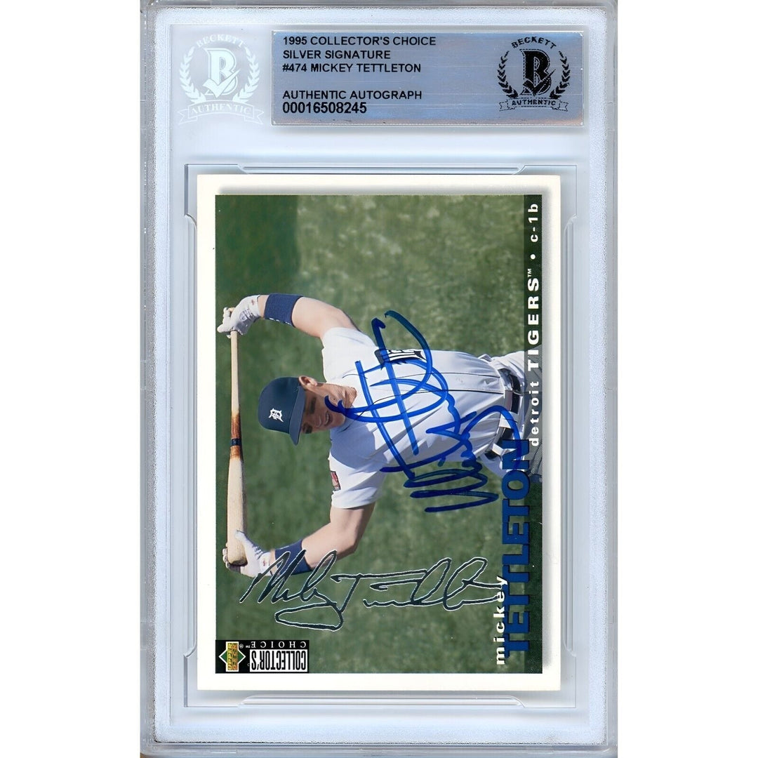 Mickey Tettleton Detroit Tigers Signed 1994 Collectors Choice Baseball Card BAS Auth Auto