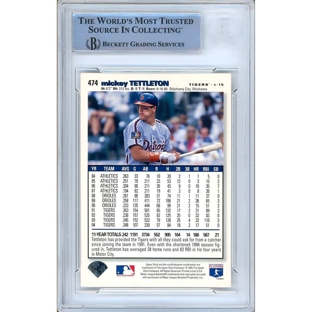 Mickey Tettleton Detroit Tigers Signed 1994 Collectors Choice Baseball Card BAS Auth Auto