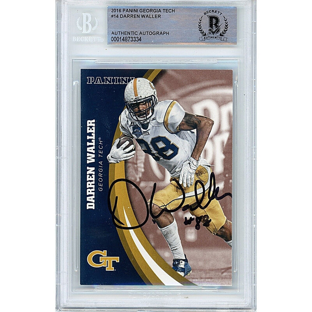 Darren Waller Georgia Tech Yellow Jackets Signed 2016 Panini Card BAS Auth Auto Slab RC