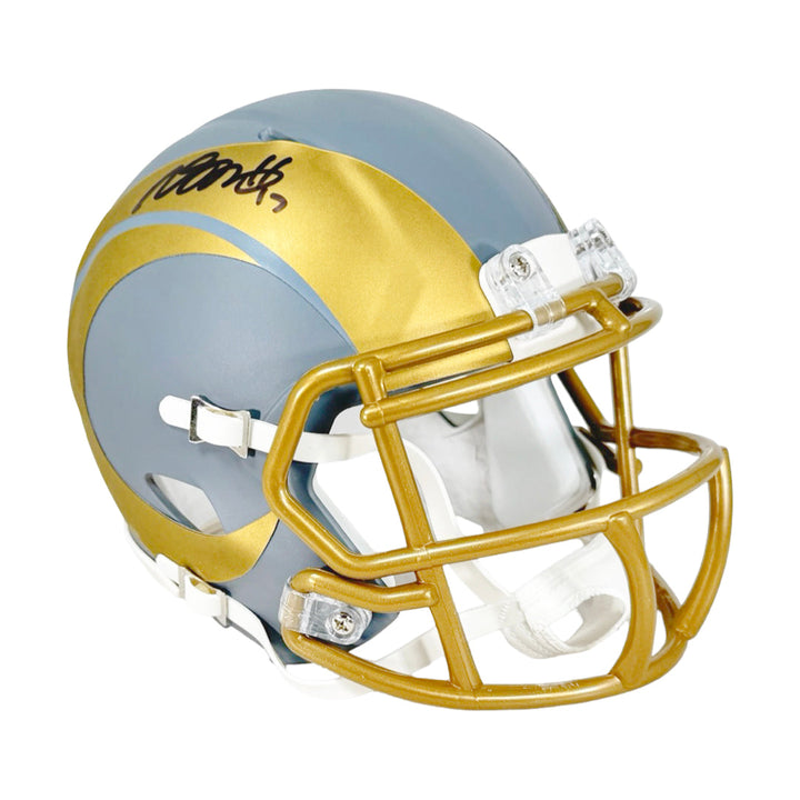 Davante Adams Signed Los Angeles Rams Slate Alternate Speed Mini Football Helmet (JSA)