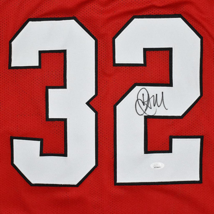 Jamal Anderson Signed Atlanta Pro Red Football Jersey (JSA)