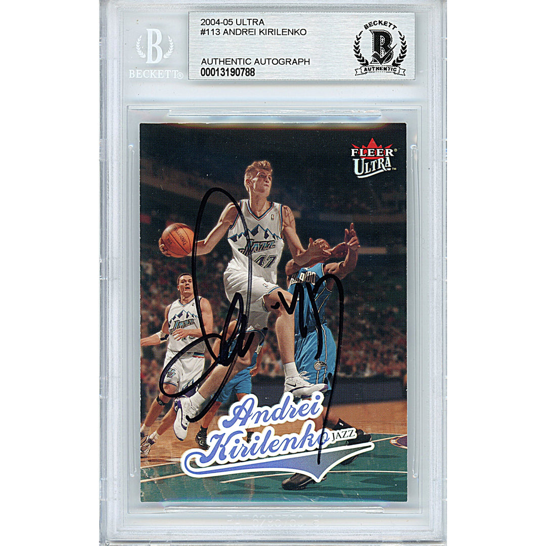 Andrei Kirilenko Utah Jazz Signed 2004-05 Fleer Ultra Basketball Card Beckett
