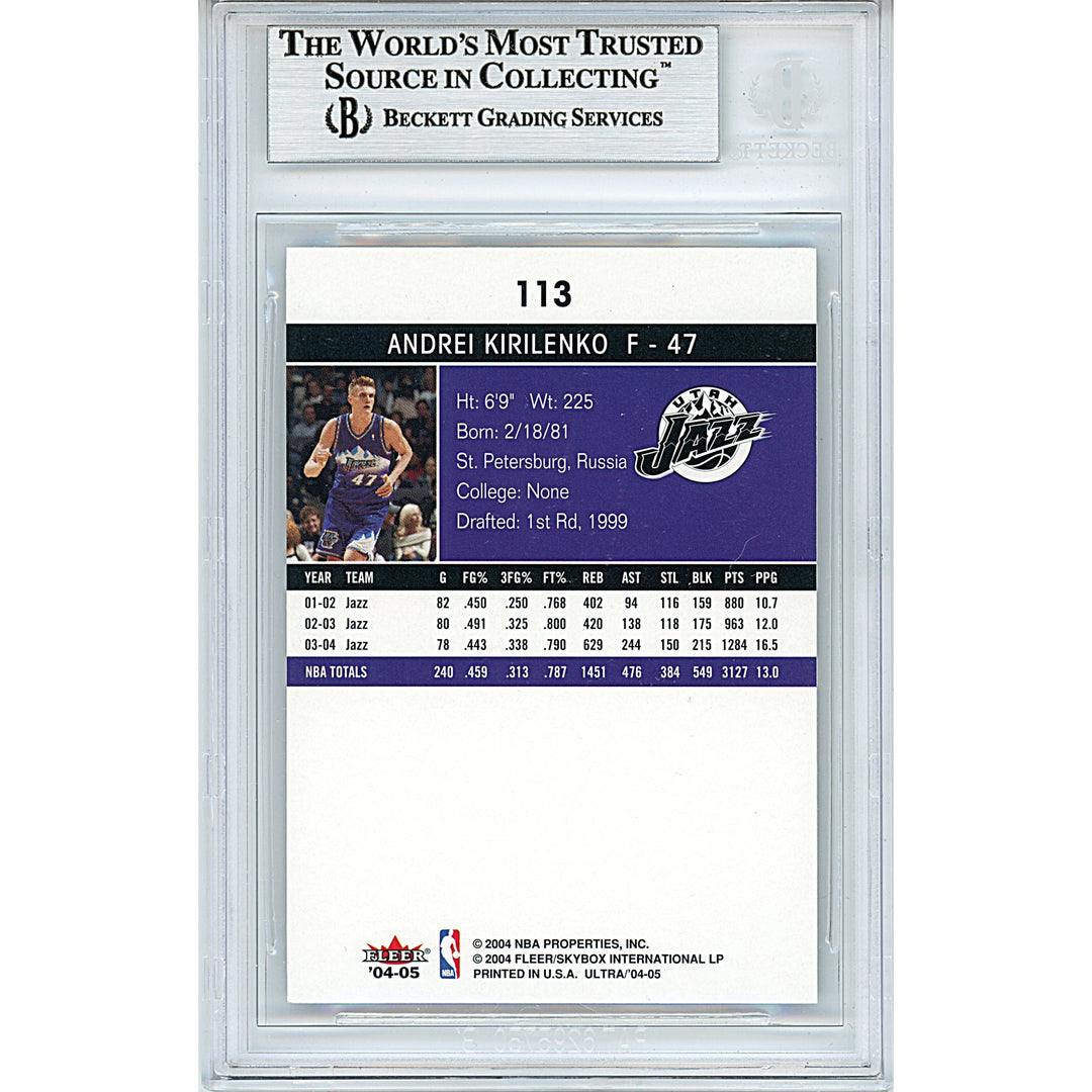 Andrei Kirilenko Utah Jazz Signed 2004-05 Fleer Ultra Basketball Card Beckett