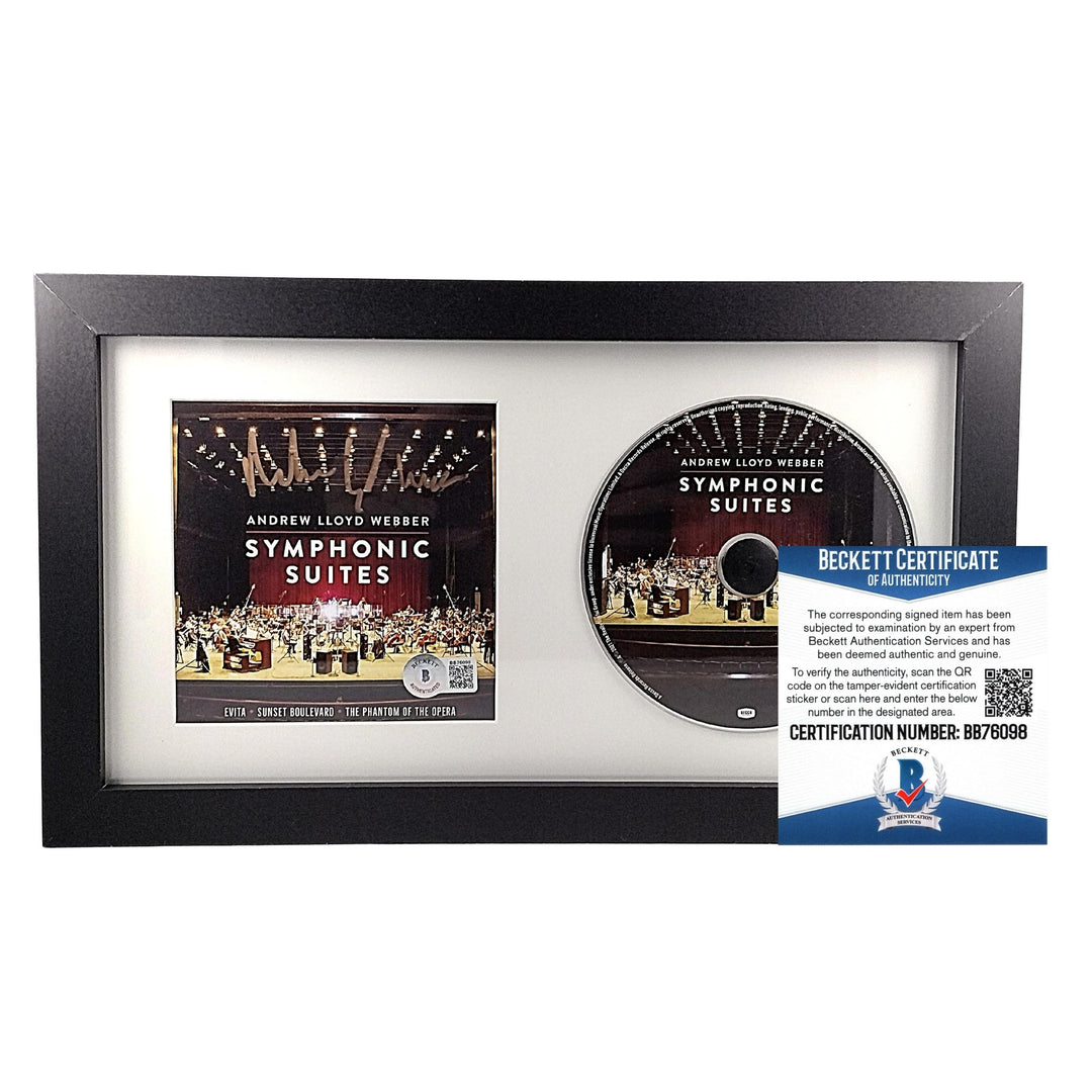 Andrew Lloyd Webber Signed Symphonic Suites CD Booklet Framed Beckett Authentic COA
