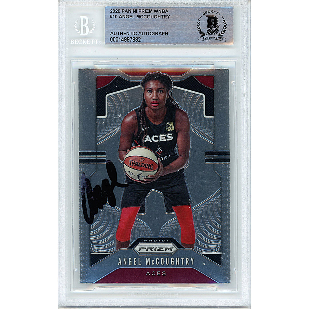 Angel McCoughtry Signed Las Vegas Aces 2020 Panini Prizm WNBA Basketball Card Beckett