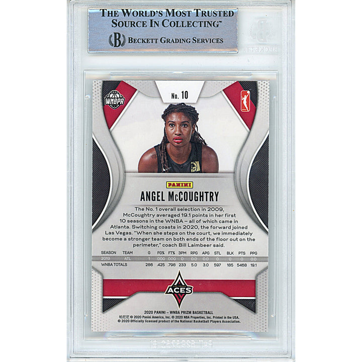 Angel McCoughtry Signed Las Vegas Aces 2020 Panini Prizm WNBA Basketball Card Beckett