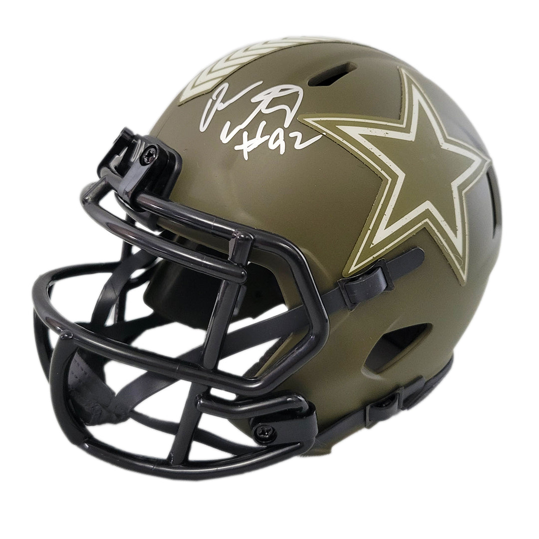 Dorance Armstrong Signed Dallas Cowboys Salute to Service Speed Mini Football Helmet (JSA)