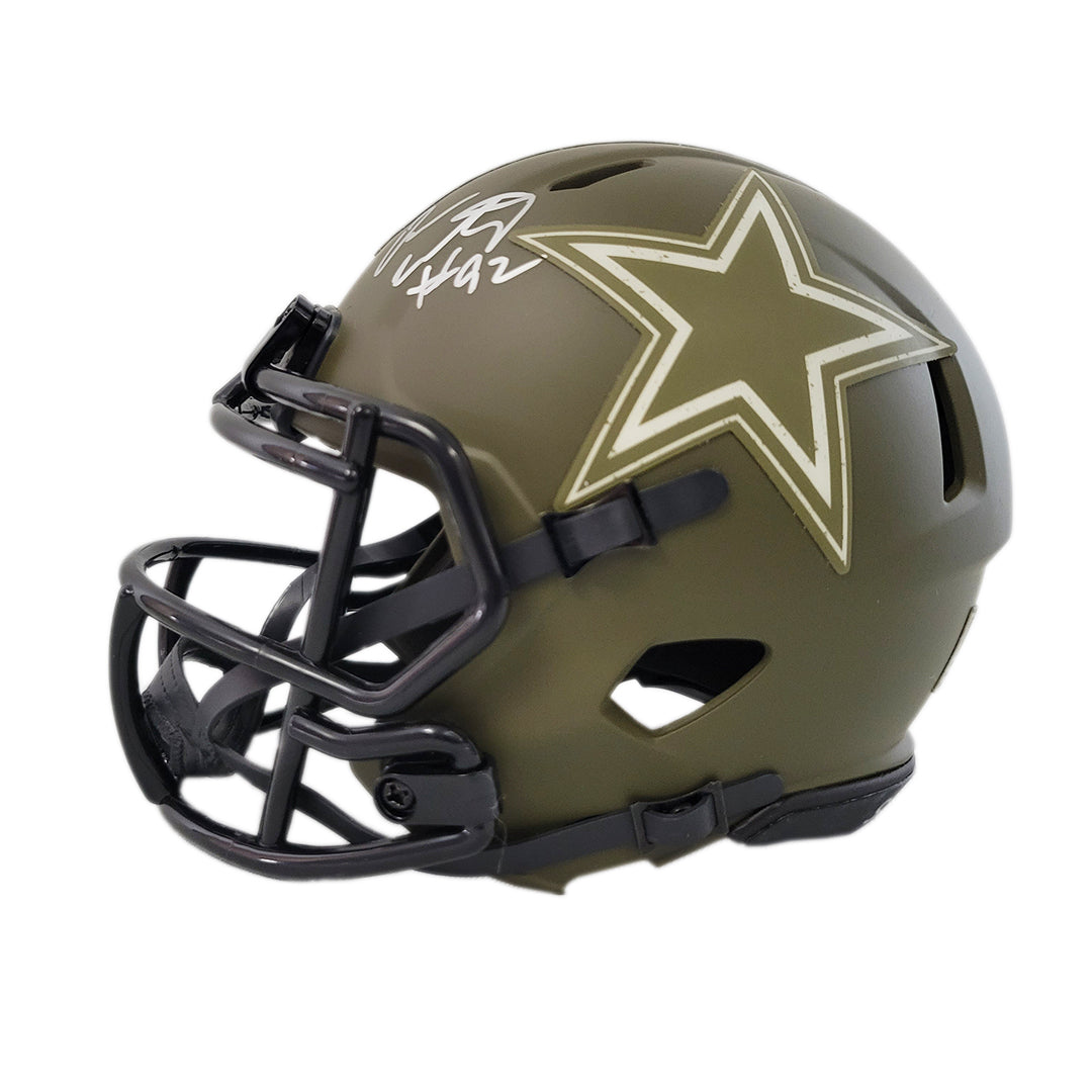 Dorance Armstrong Signed Dallas Cowboys Salute to Service Speed Mini Football Helmet (JSA)