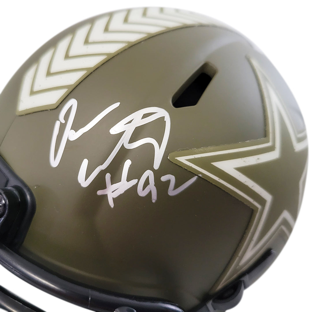 Dorance Armstrong Signed Dallas Cowboys Salute to Service Speed Mini Football Helmet (JSA)