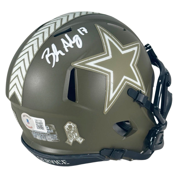 Brandon Aubrey Signed Dallas Cowboys Salute to Service Speed Mini Football Helmet (JSA)