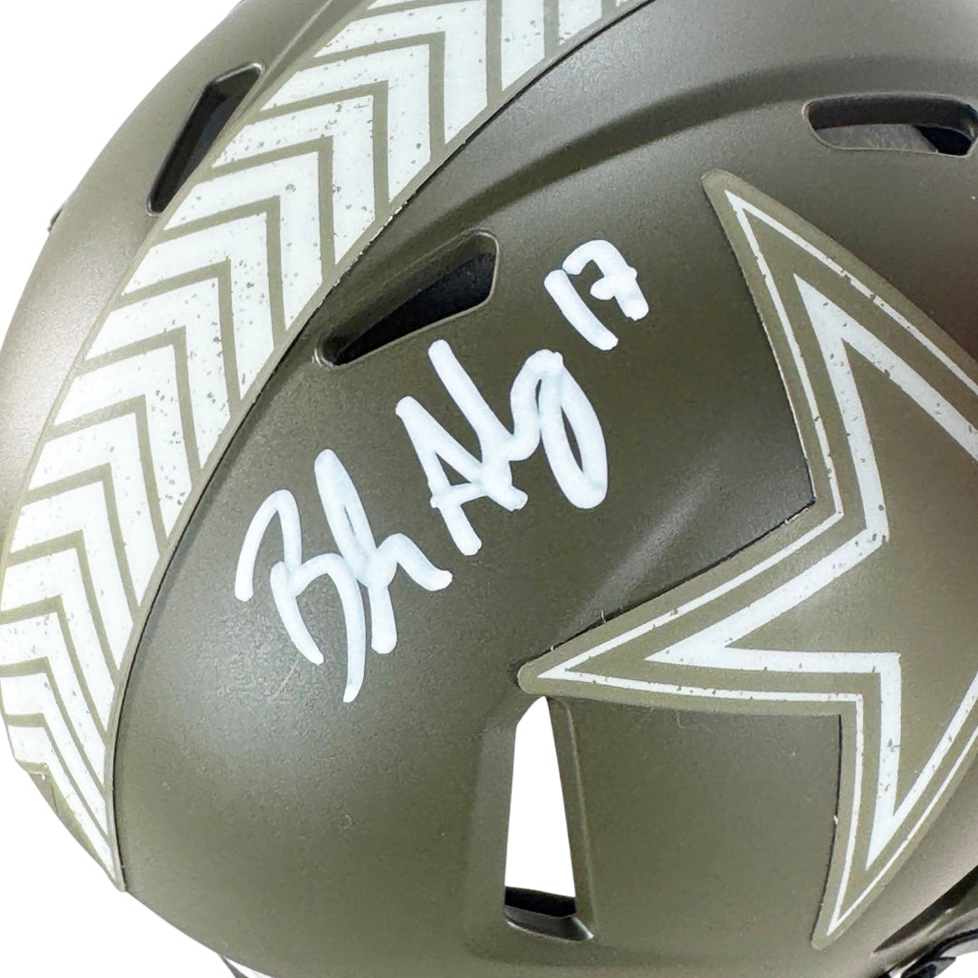 Brandon Aubrey Signed Dallas Cowboys Salute to Service Speed Mini Football Helmet (JSA)