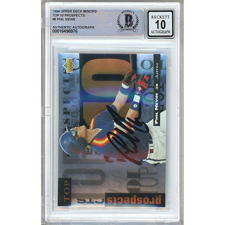 Phil Nevin Houston Astros Signed 1994 Upper Deck Minors Card BGS Auto 10 Graded Slab