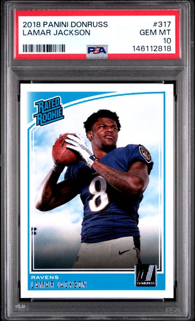 2019 Panini Donruss #317 Lamar Jackson RC Rookie PSA 10 Ravens
