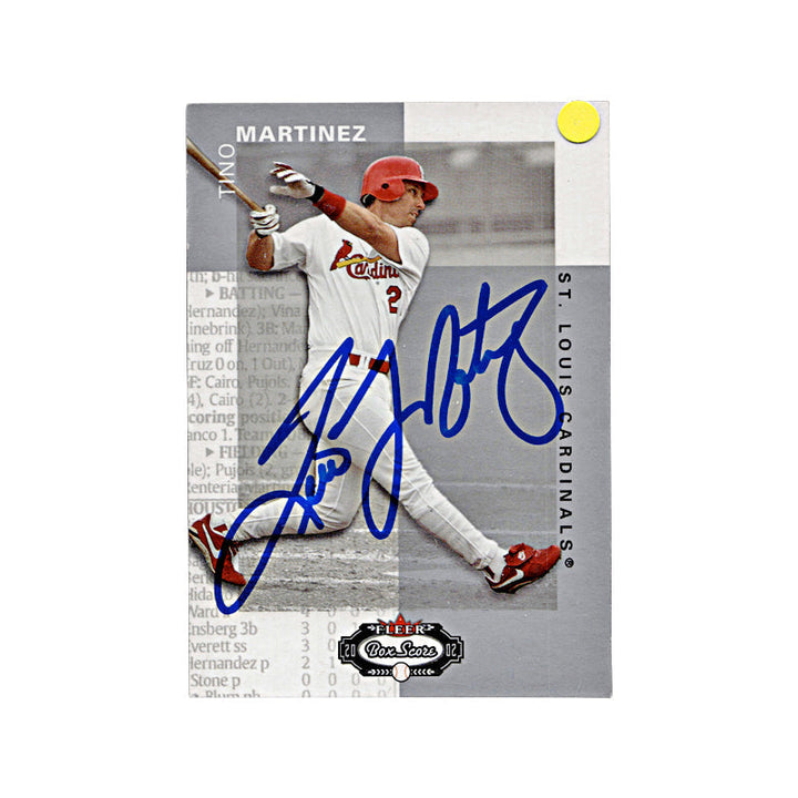 2002 Fleer Box Score Tino Martinez Autograph Auto Signed Signature Cardinals